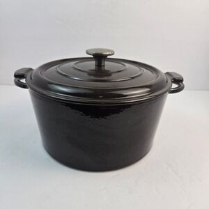 Vintage Made in France Enameled Cast Iron Dutch Oven 10" Honeycomb Base Lid